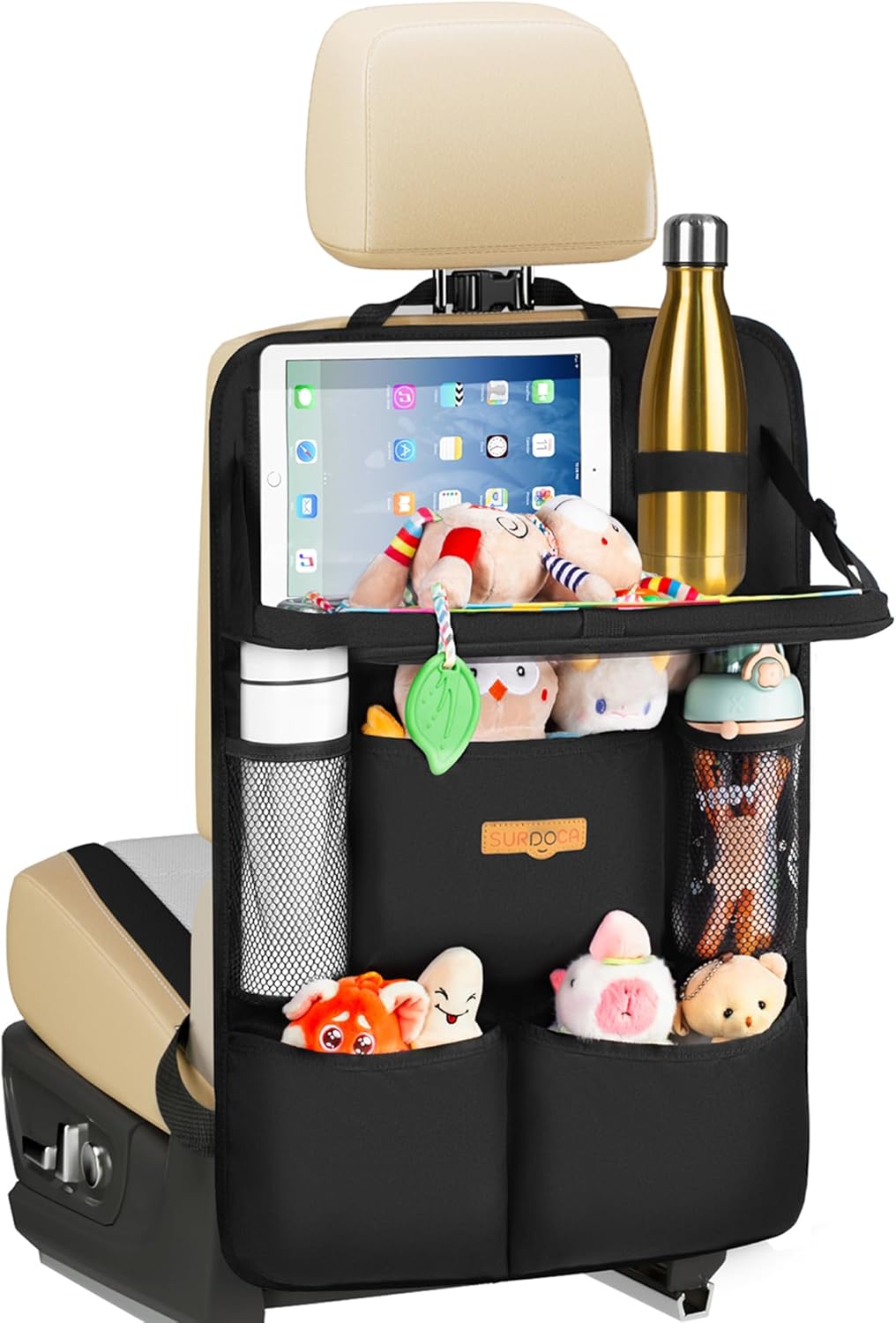 SURDOCA Backseat Car Organizer with Foldable Tray for Kids & Adults