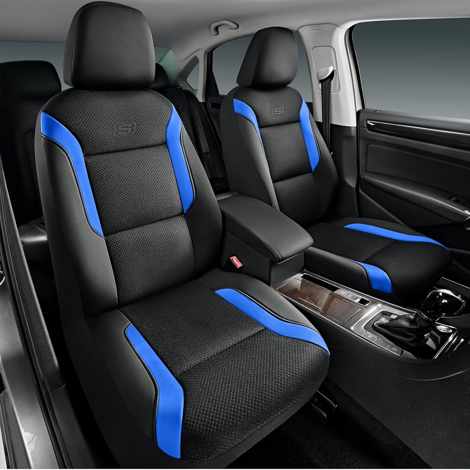 Skechers Memory Foam Car Seat Covers, Leather & Mesh Thick Protection